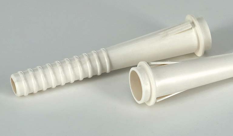 Plastic anchor tubes molded